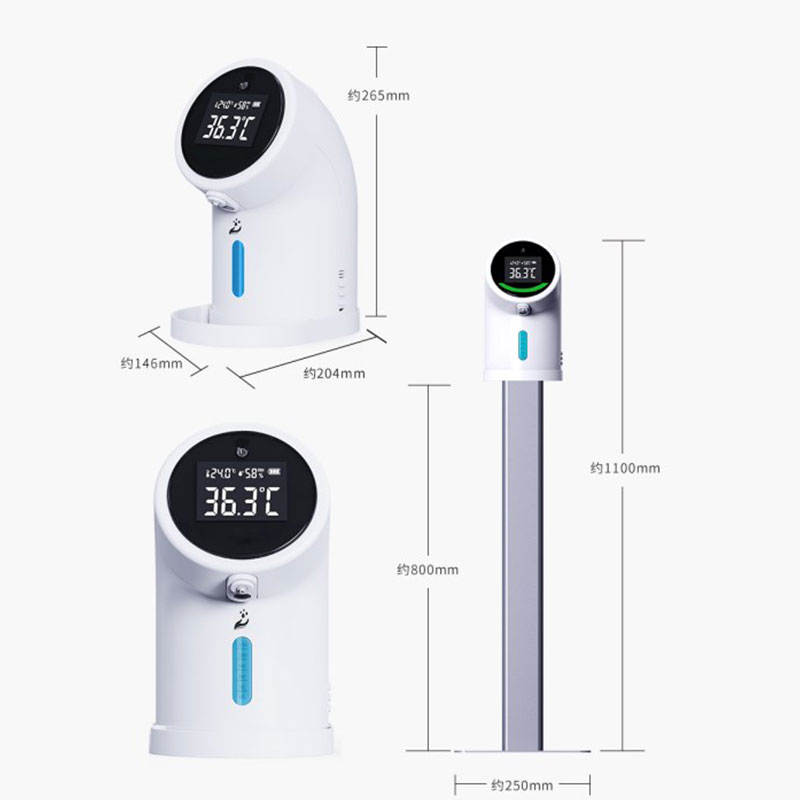 Automatisk dispenser håndsprit med IR-termometer for håndled